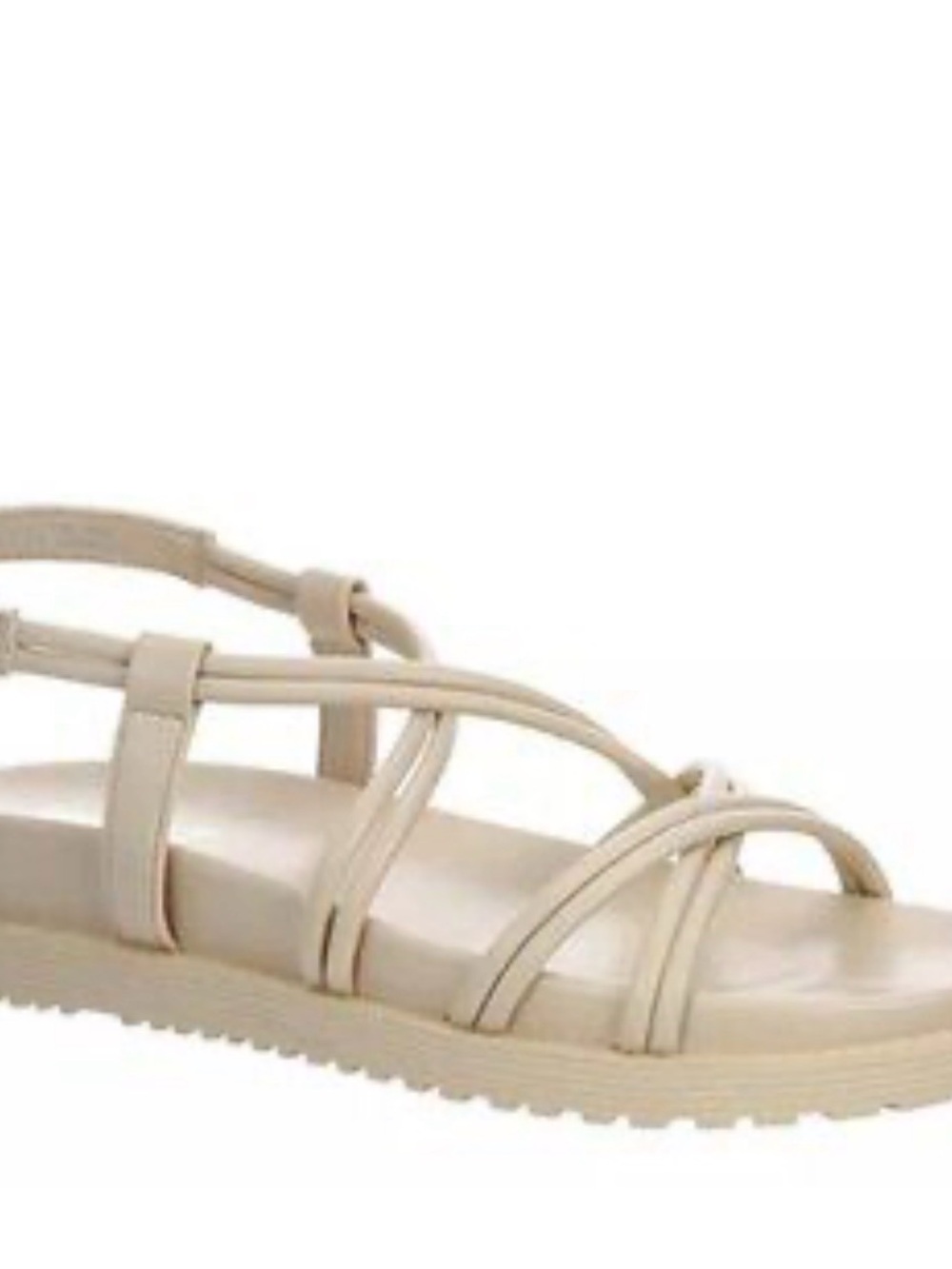 Limelight Neutral Strappy Flat Sandals in Beige